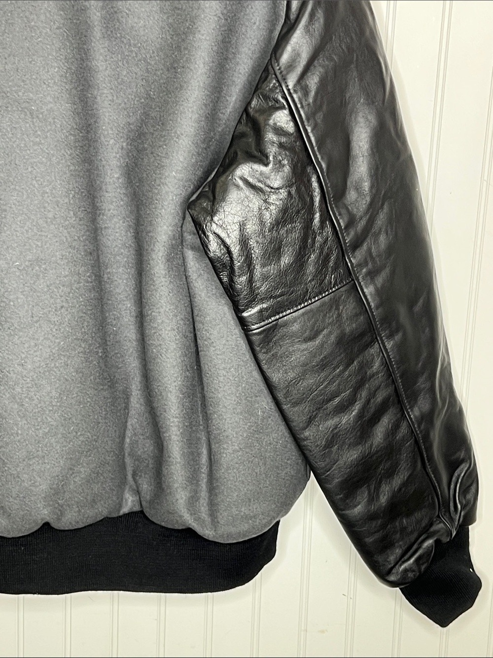 Holloway Grey and Black Bomber Varsity Jacket Size Large NWT - Picture 11 of 16